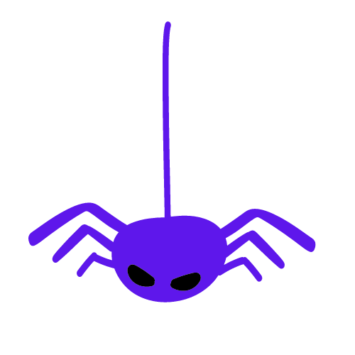 Niebieski pająk symbolizujący crawlera